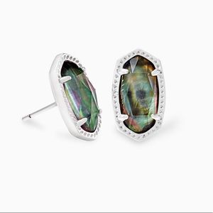 NWT Kendra Scott Black Mother Pearl Stud Earring